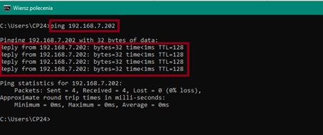 komenda ping sieć ethernet